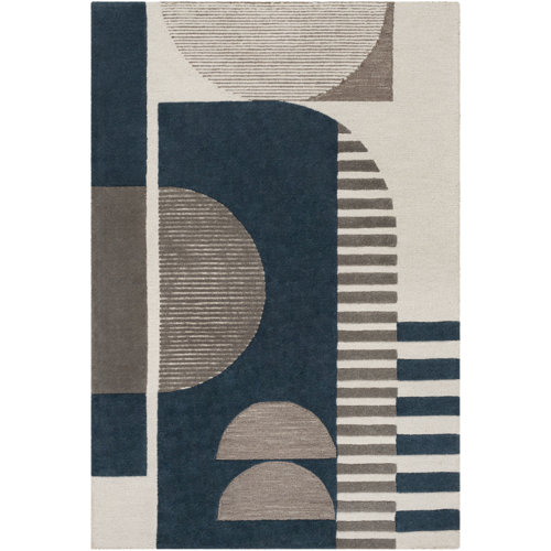 Sola Handmade Wool Navy/Taupe Rug & Reviews AllModern